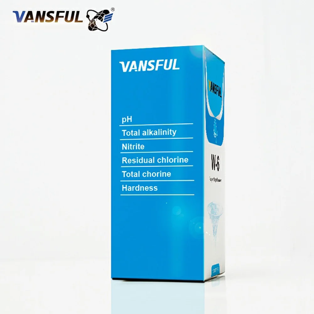 6 в 1 Инструмент Твердость воды тест полоски PH горячая ванна Щелочность аквариум