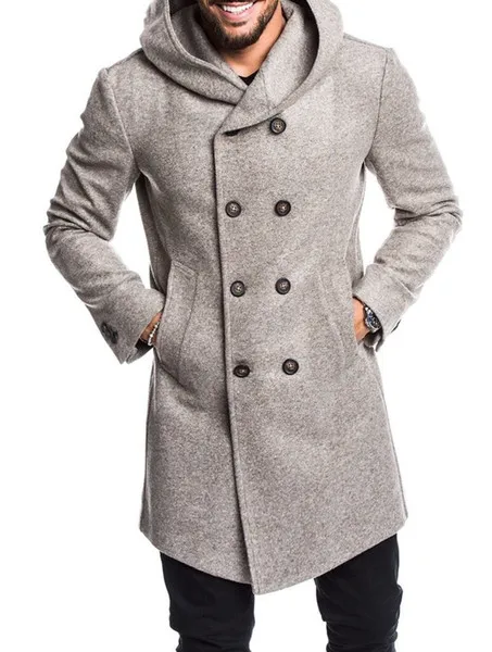 

mens long trench coat Cotton jacket Formal Casual autumn and winter models 5 color fashion S-3XL