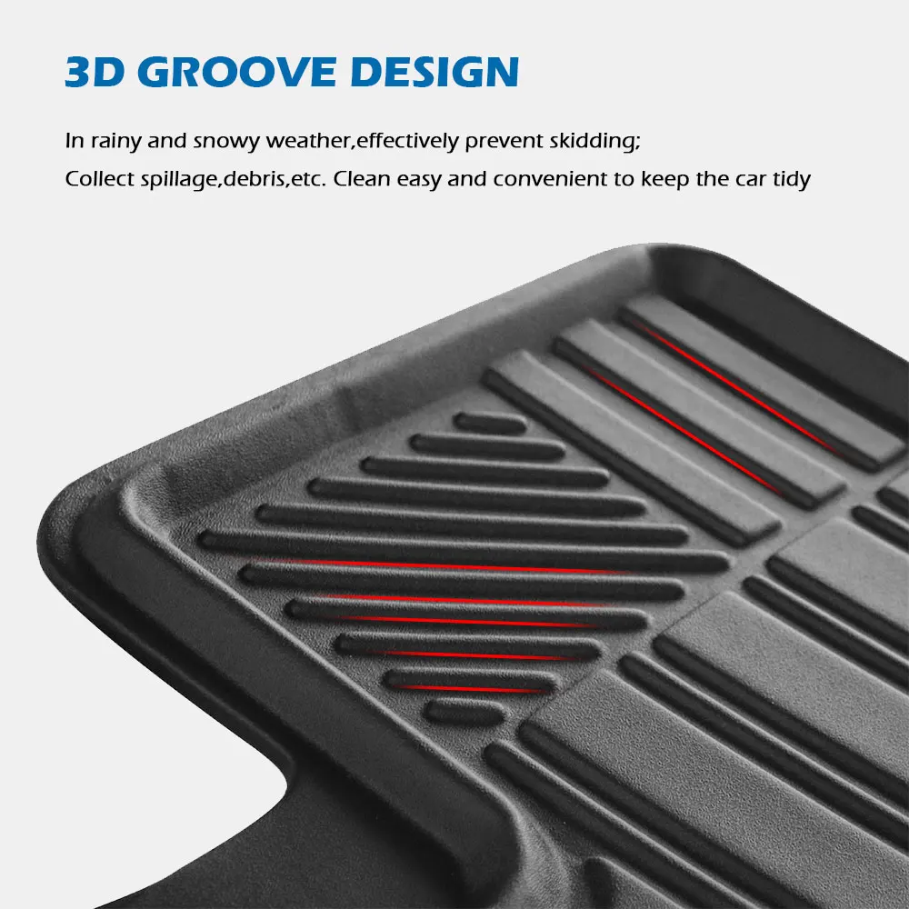 TPE Custom Floor Mats Complete Set Fit All-Weather for Tesla Model 3 Waterproof and Wearable (3 Piece a Set) | Автомобили и