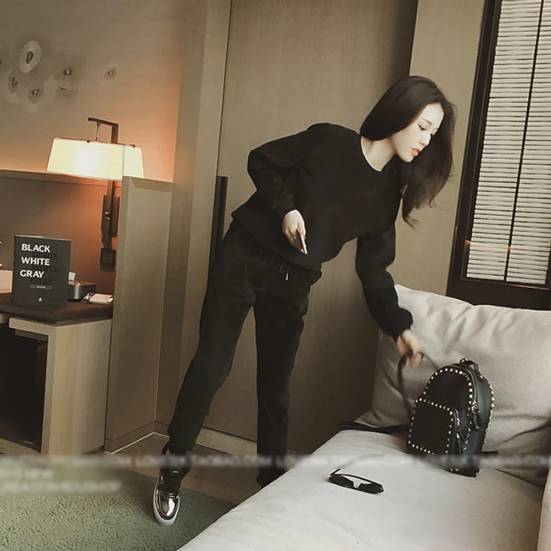 

Зимний женский спортивный костюм, спортивная одежда, толстый бархатный флисовый теплый свитер, свитшот + брюки, беговые джоггеры, фитнес, по...