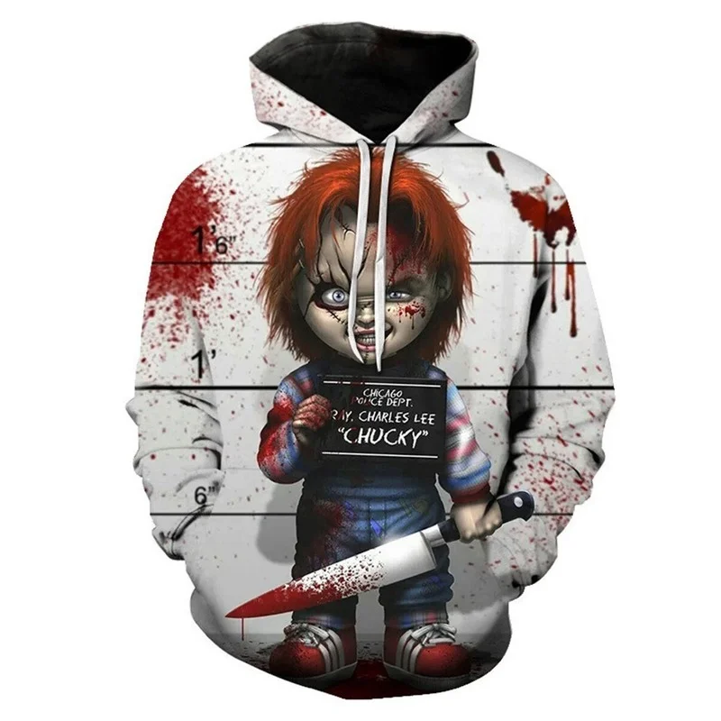 

Halloween Horror Sweater Child's Play 3Dprinting Couple Hoodie Cos Funny Scary Boys Sweatshirts 2022 Toddler Girl Winter Clothes