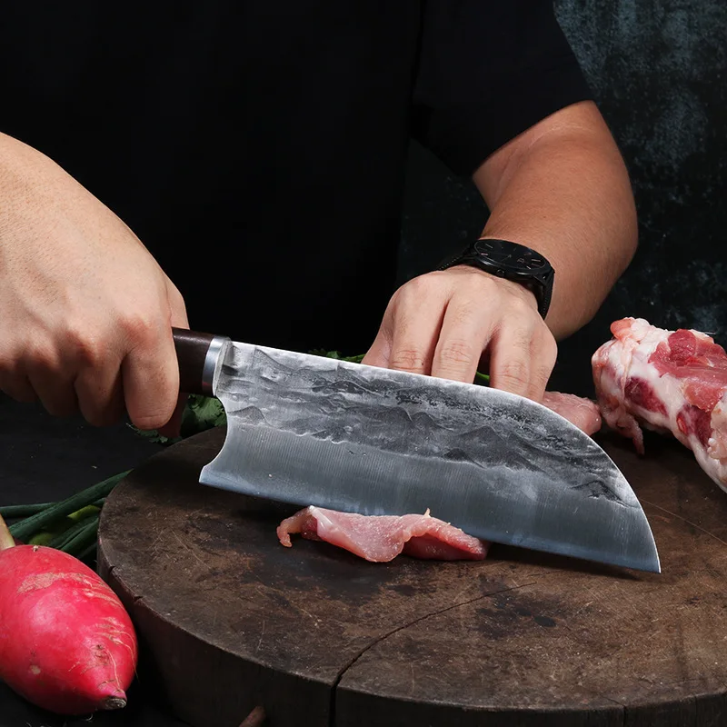 Кованый нож для мясника костей кухонный из нержавеющей стали нарезки мяса