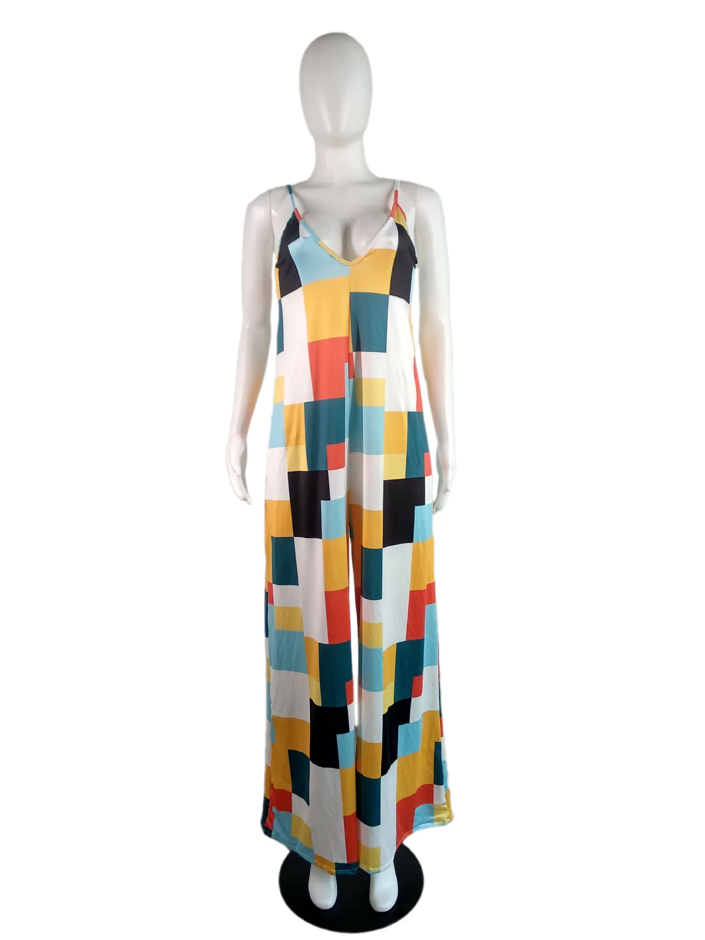 Клетчатый Модный женский комбинезон 2018 Элегантные повседневные женские