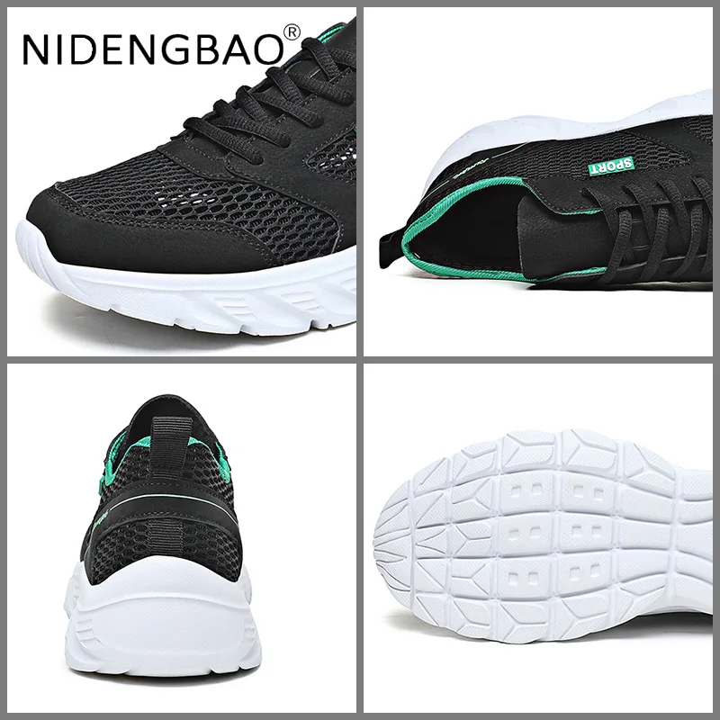 Summer Men Sneakers Mesh Breathable Lightweight Lace Up Loafers Walking Running Casual Sports Shoes Tenis Masculino Size 39-46