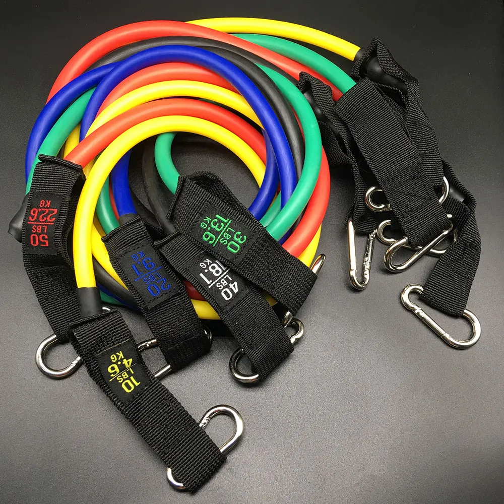 

11 Pcs Resistance Bands Set 150 LBS Elastic Bands for Fitness Yoga Training Rubber Expander Tape Sports Gum Loop Pull Rope Set