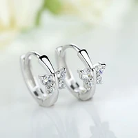 cute minimalist small hoop earrings for women crystal lovely butterfly tiny huggies simple style earring piercing accessories