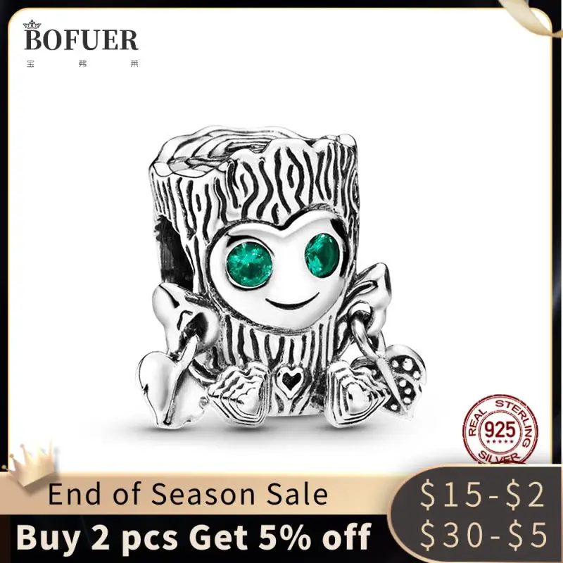

2021 NEW Hot Sale 100% Real Sterling Silver Cute Little Tree Beads Fit Original Pandora Bracelet For Women Making DIY Jewelry