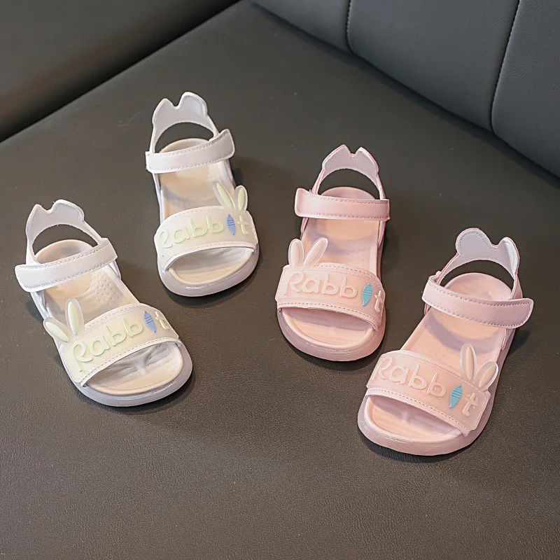 

Children's Sandals Summer Girls Leather Sandals Baby Flat Beach Shoes Kids Soft Non-slip Casual Toddler Sandal STP049