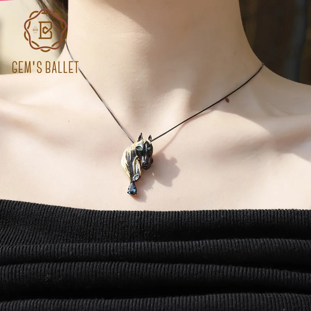 Женская Брошь в виде лошади GEM'S BALLET ювелирное изделие из серебра 925 пробы с
