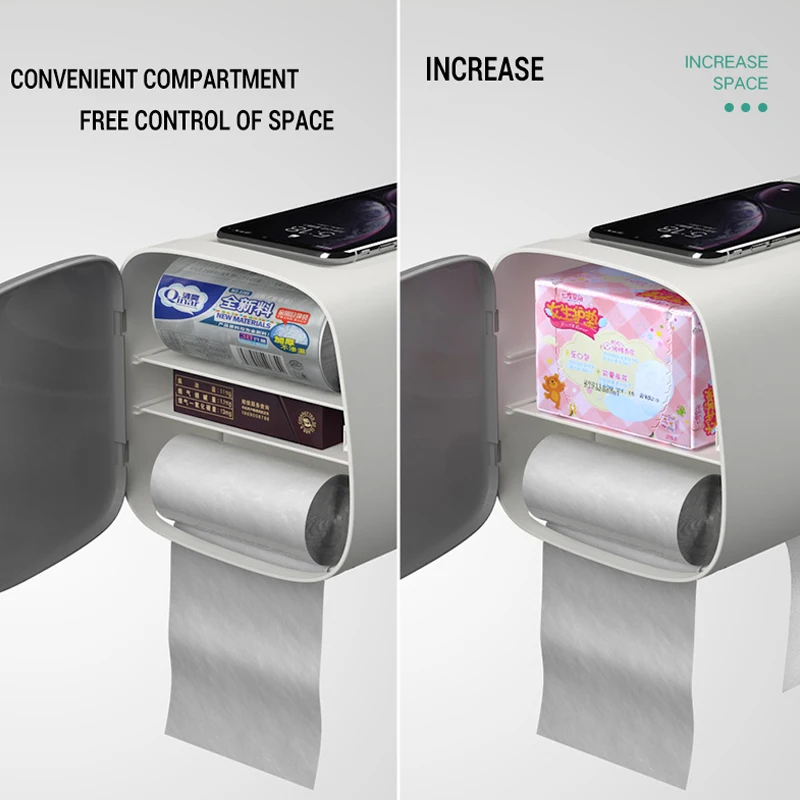 Многофункциональный держатель рулона унитаза для ванной комнаты диспенсер