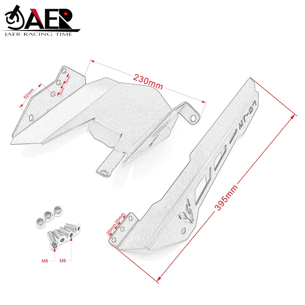 

Aluminum Rear Tire Hugger Fender Mudguard Chain Guard Cover for Yamaha MT 07 2013-2020 FZ-07 2015-2020
