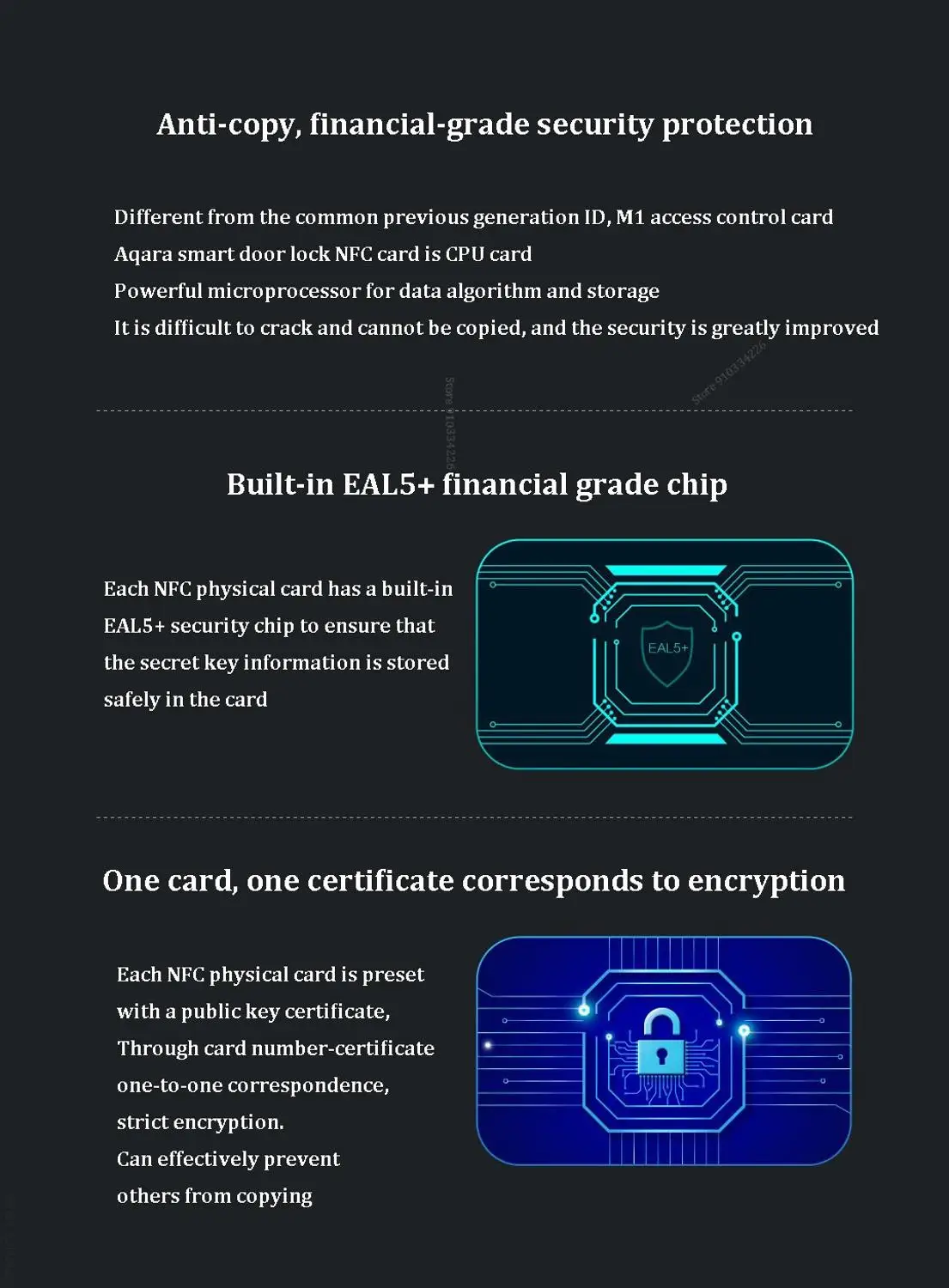 

Newest Aqara Smart Door Lock NFC Card Support Aqara Smart Door Lock N and P Series App Control EAL5+ Chip For Home Security