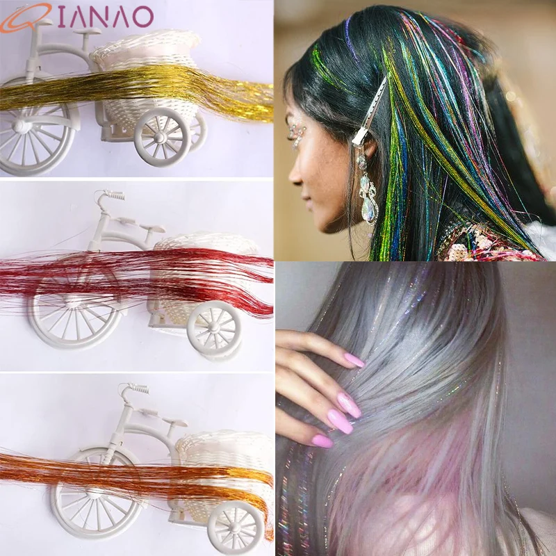 Блестки для волос QIANAO голографические блестящие волосы наращивания вечерние