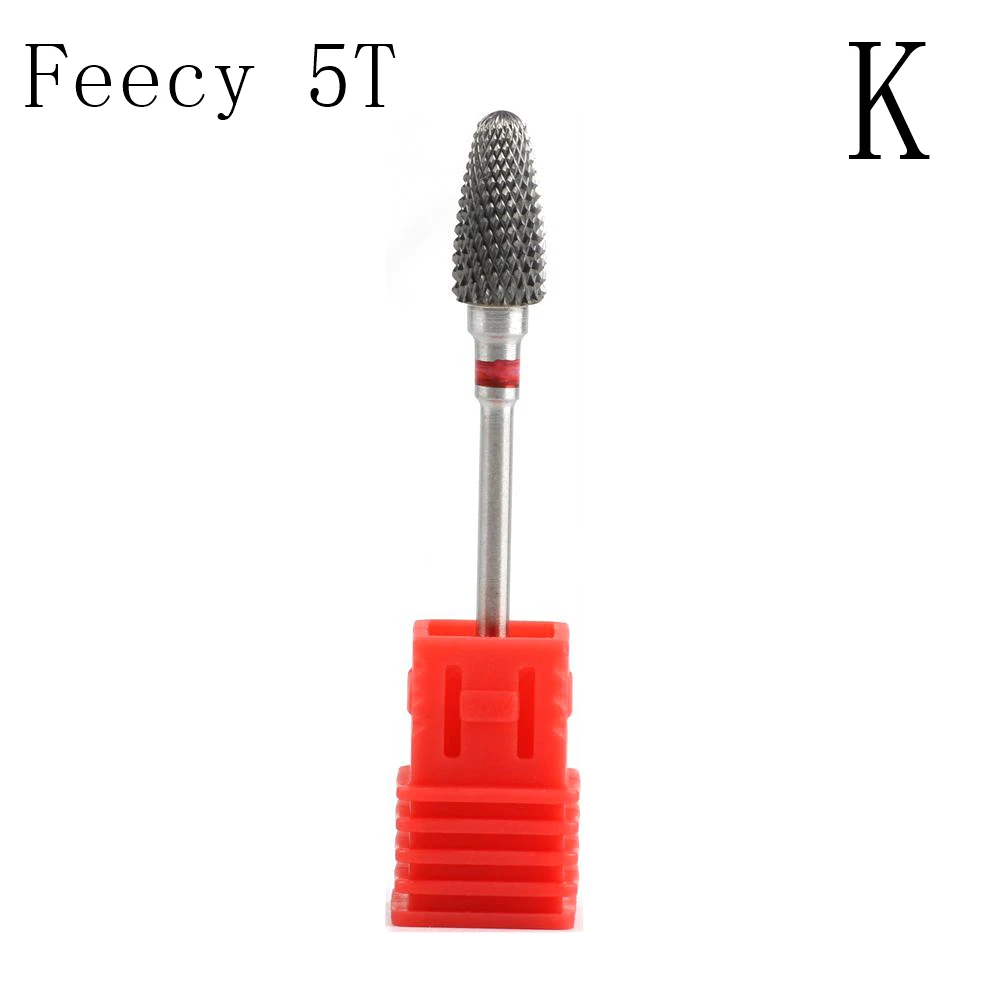 Feecy 5T K Карбид вольфрама сверла для ногтей фрезы для Электрический маникюр ногтей сверлильный станок аксессуары для ногтей Резак для педикюра - Цвет: Feecy 5T K