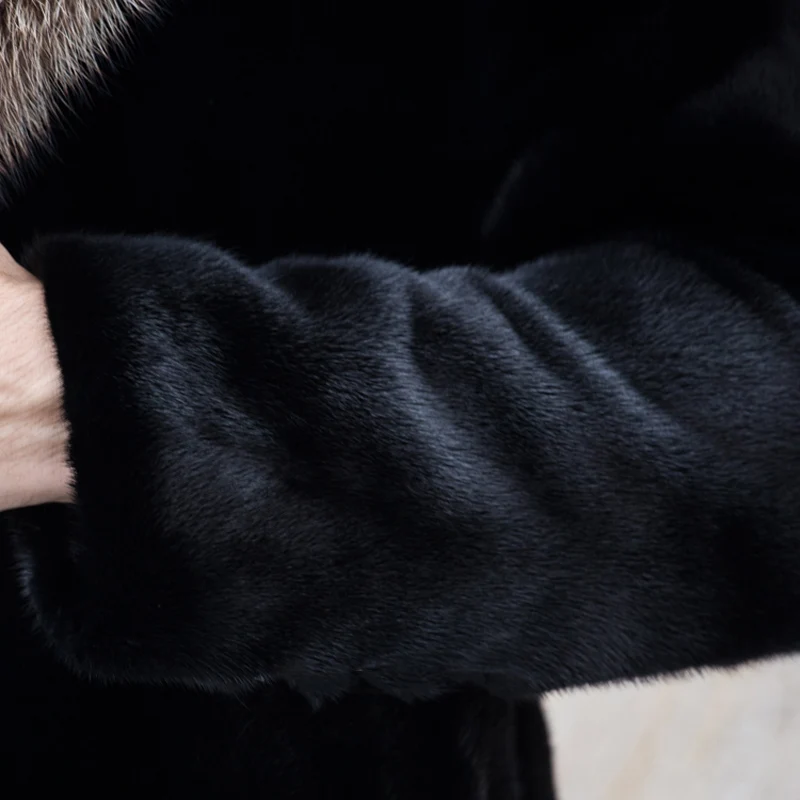 6XL 2020 зимние мужские длинные меховые пальто с воротником из искусственного меха