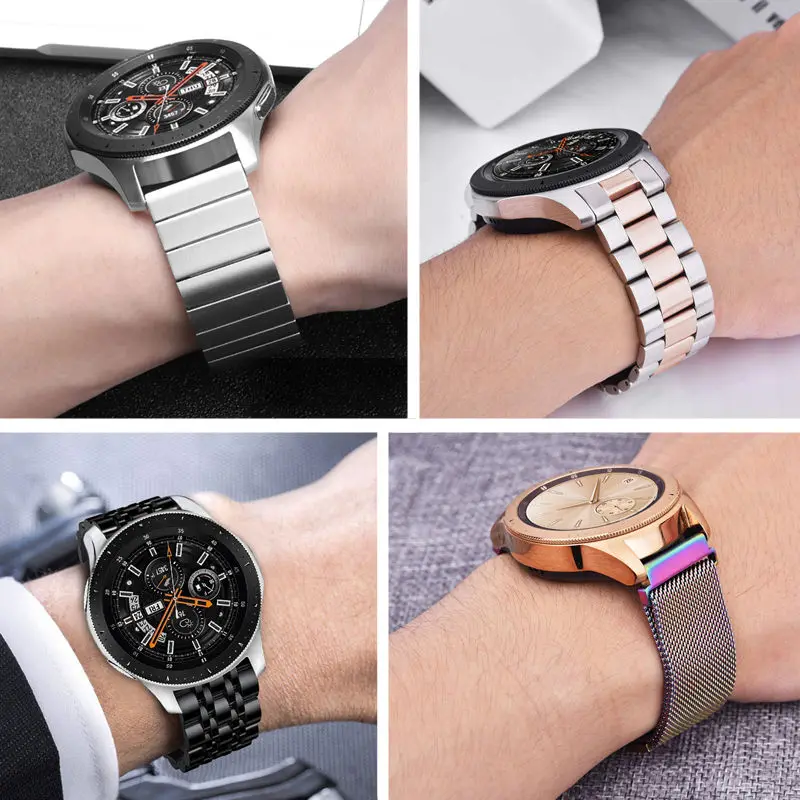 Фото Ремешок 20 мм/22 мм из нержавеющей стали для Samsung Galaxy watch 3/46 мм/42 мм/Active 2/Gear S3 Frontier, браслет Huawei GT-2-2e-pro №5