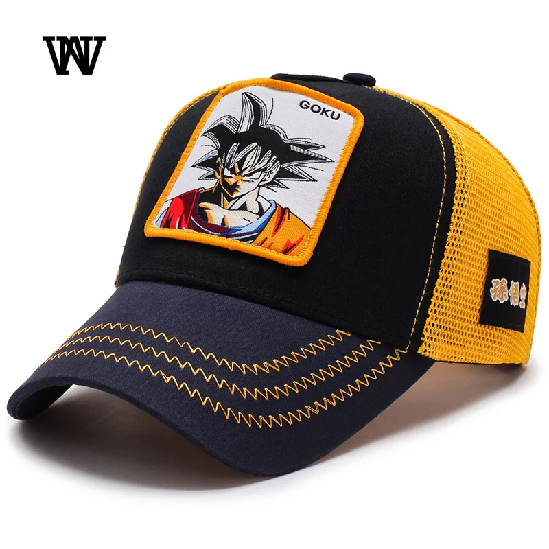 Dragon Ball Goku бейсбольная кепка s для мужчин и женщин Snapback Хип-Хоп Кепка летняя Bone gorra hombre Регулируемая Кепка для водителя грузовика сетчатая Кепка для папы CZX7