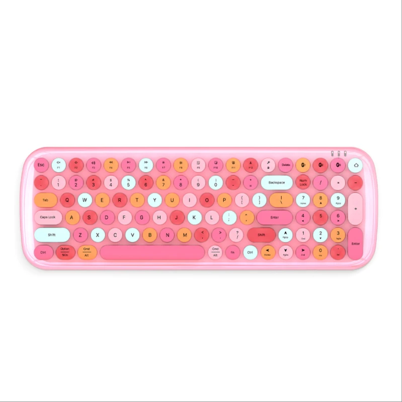 bluetooth keyboard with colorful retro gorgeous keycaps wireless bluetooth keyboard for pc computer notebook laptop game free global shipping