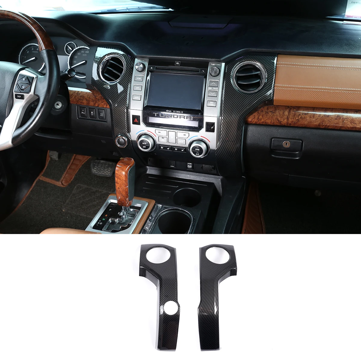 

For 2014-2020 Toyota Tantu car interior dashboard air outlet ventilation frame ABS carbon fiber pattern/sports red auto parts