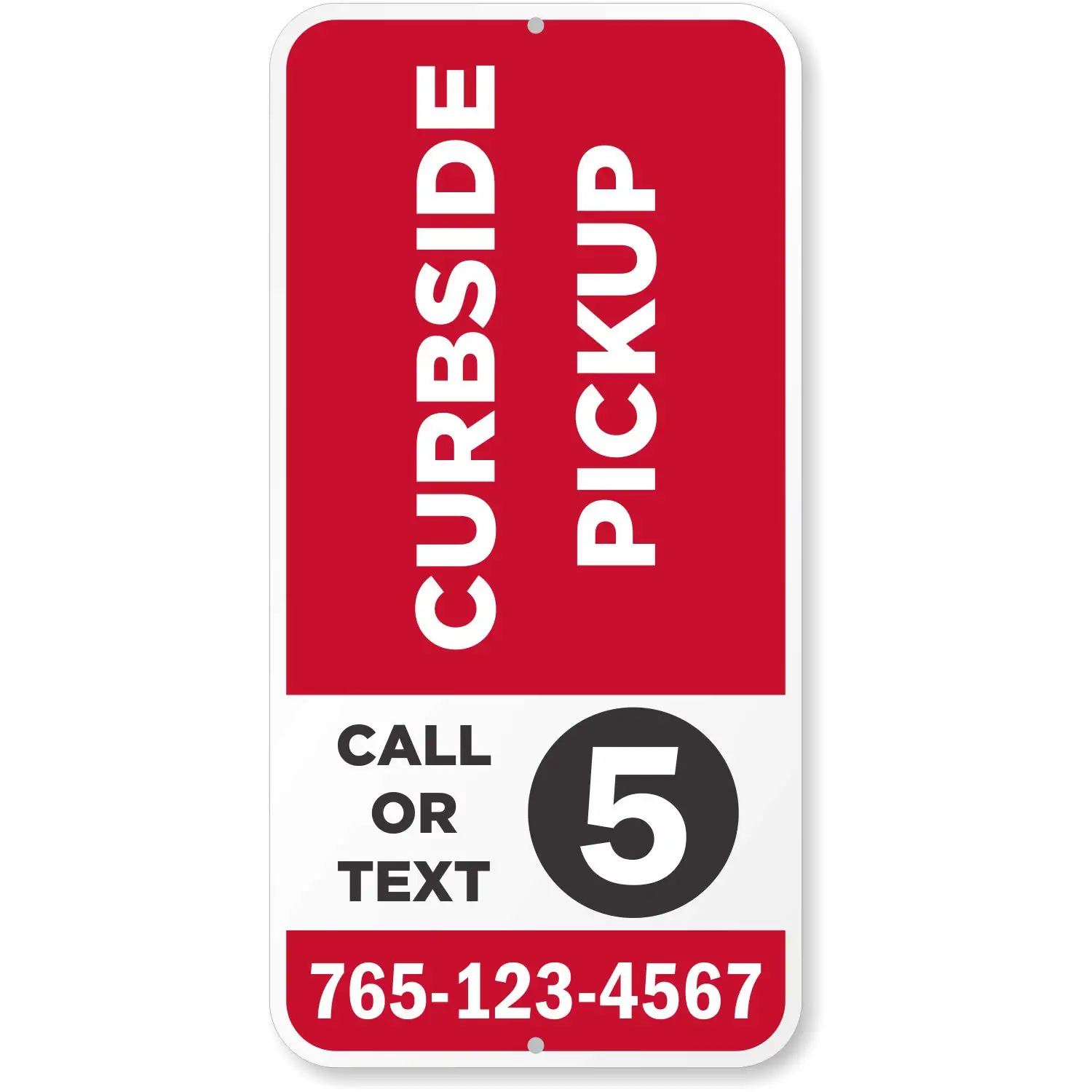 

Custom Curbside Pickup Sign, Add Your Own Logo & Contact Number | 12" x 8" Aluminum