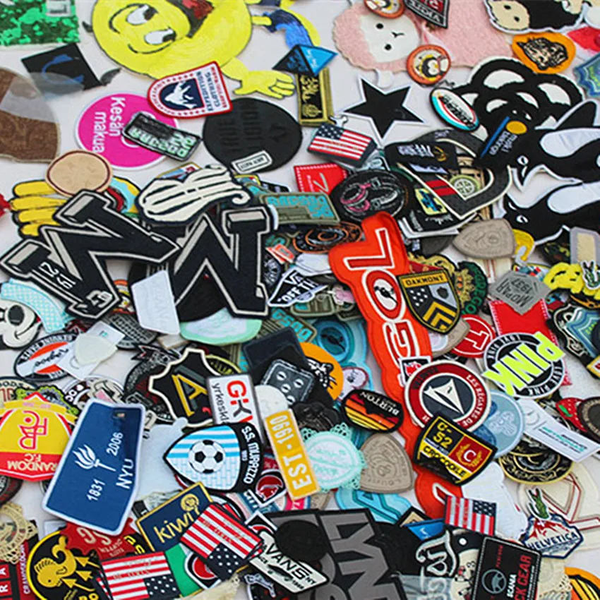 

50PCs Mixed Iron On and Sew-On Patches For Clothing Embroidery Patch Summer Fabric Badge Stickers For Clothes Jeans Decoration