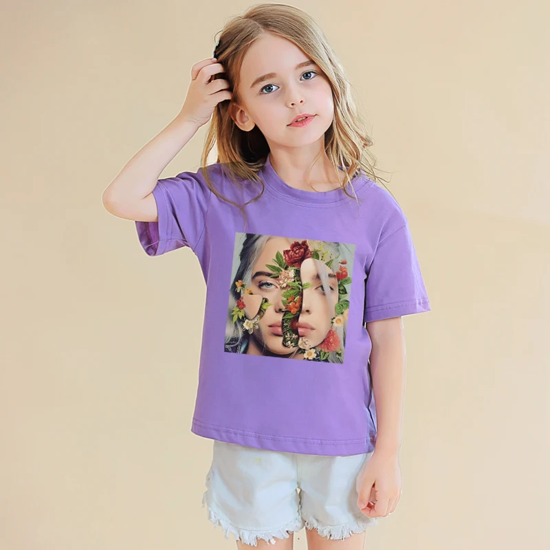 

Pop Star Photograph Print Tshirt Boys And Girls Summer Short Sleeve Casual Cotton Tops Kids Harajuku Funny Children Clothes