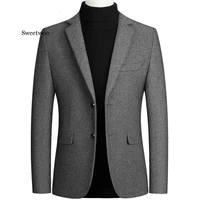 fashion mens coats and jackets male one piece blazer top wool blends suit men jacket spring smart casual coat solid two buttons