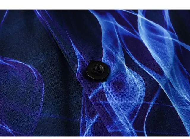 Dark Icon Blue Flame Polo Shirt Men Summer Light Weight Material