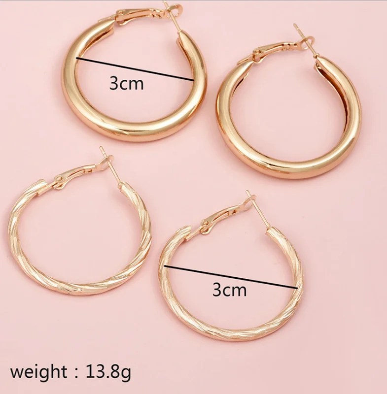 

Personality Double Circle Metal Earrings for Women 2021 New Exquisite Gift