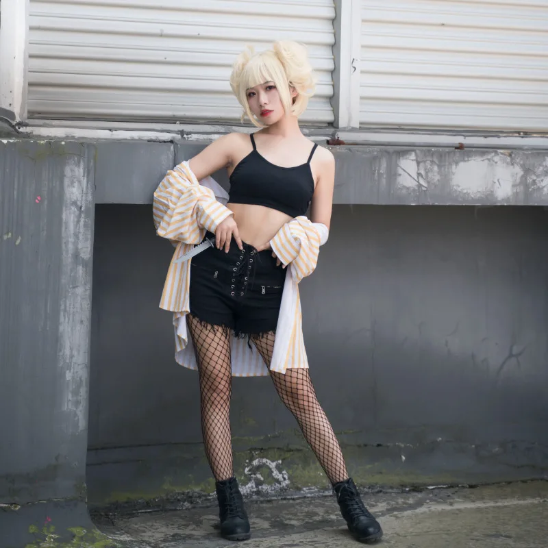 My Boku No Hero Academy Косплей Костюм Himiko Toga Униформа полосатая рубашка Полный комплект костюм для Хэллоуин костюм