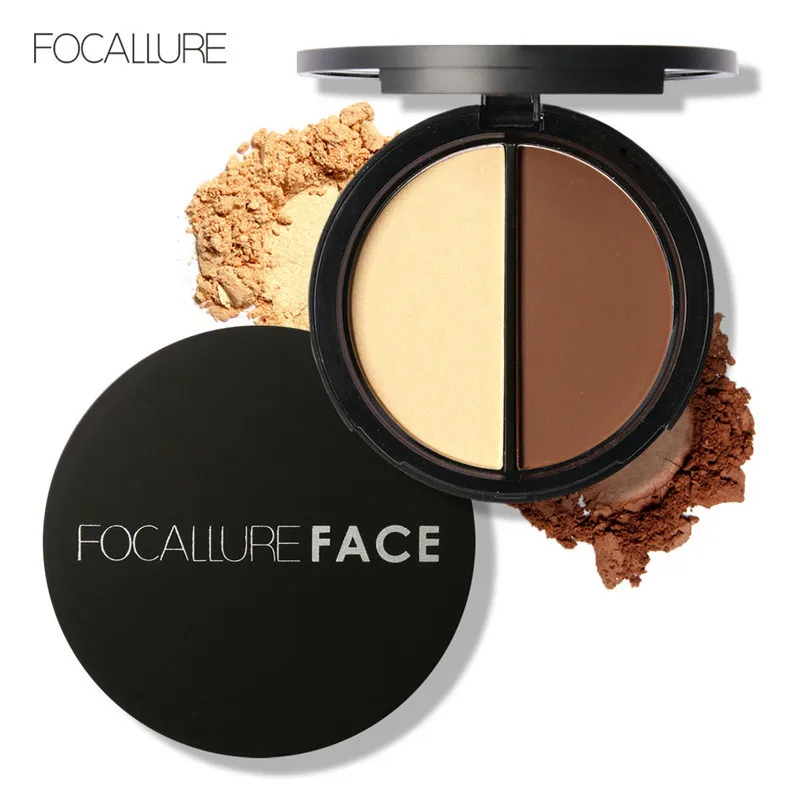 

FOCALLURE Shimmer Bronzer and Highlighters Powder Makeup Concealer Highlighter for Face Stick Palette Makeup Contour