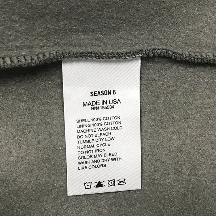 

2021 High Quality 1:1 Kanye west YZ Season 6 Pullover High Street Oversized Crewneck Men Women Cotton Sweatshirt Pullover Hoodie