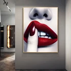 Картина на холсте с изображением сексуальных красных губ, современные настенные плакаты и принты в скандинавском стиле, Настенная картина для гостиной, бара, домашний декор