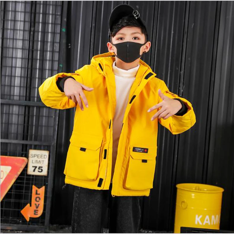 

2021Russia Winter Jacket for Boy Older Kids Waterproof Snowsuit Children Hooded Outerwear Teenage Girl Thicken Down Padded Coat