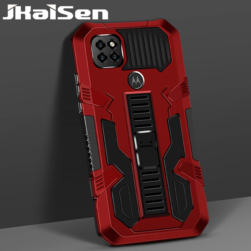 

JKaiSen Shockproof Kickstand Protective Case For MOTOROLA One Fusion Anti-Fall Armor Bracket Phone Case For MOTO One 5G Ace