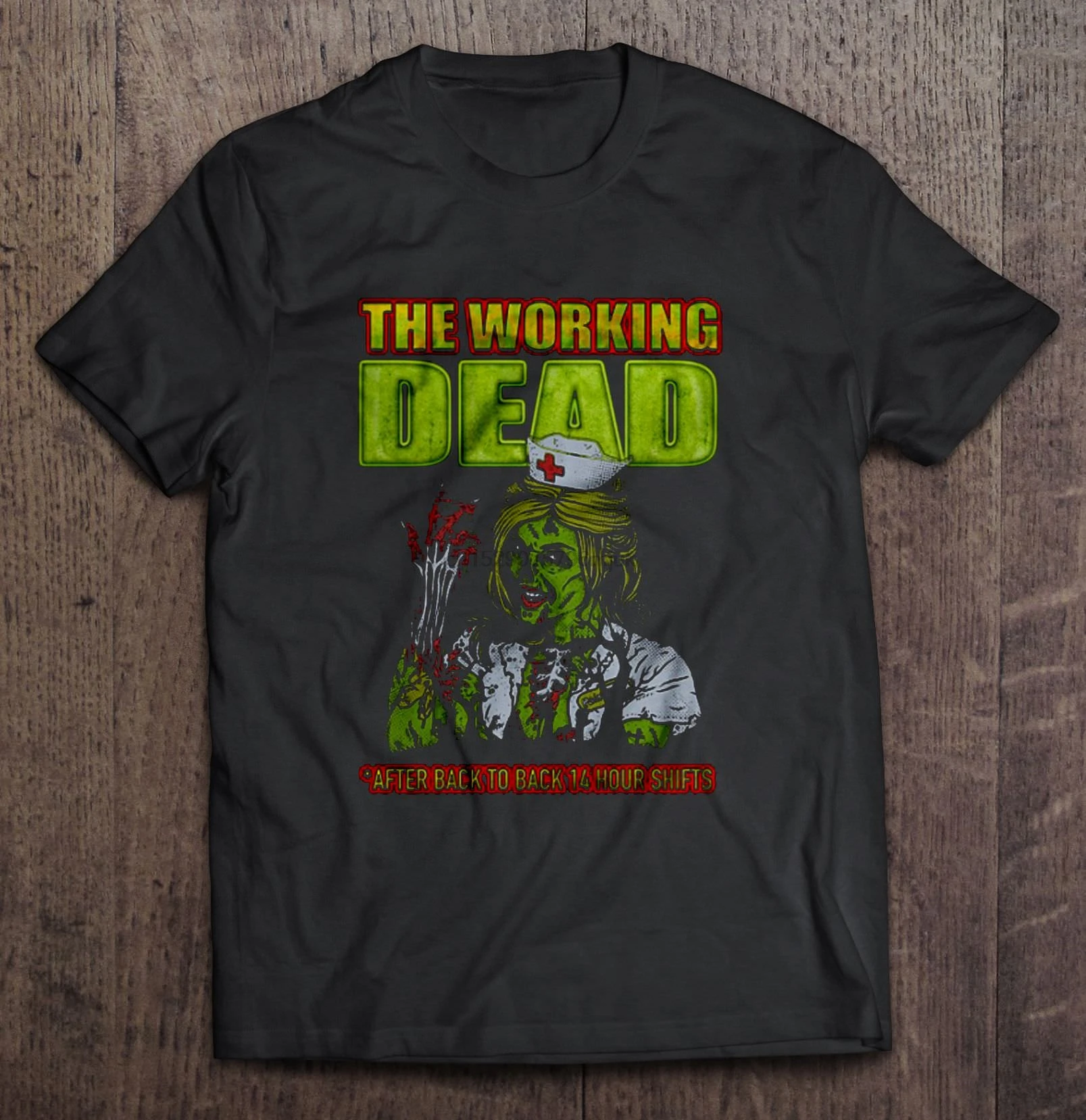 Мужская футболка The Working Dead After Back To 14 часовая смена-зомби медсестра версия женской