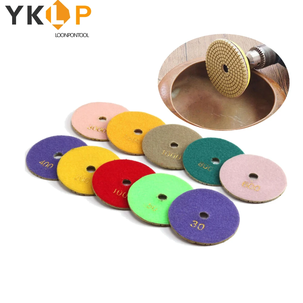10 шт. 75 мм Алмазный полировальный диск полировки для гранитного камня
