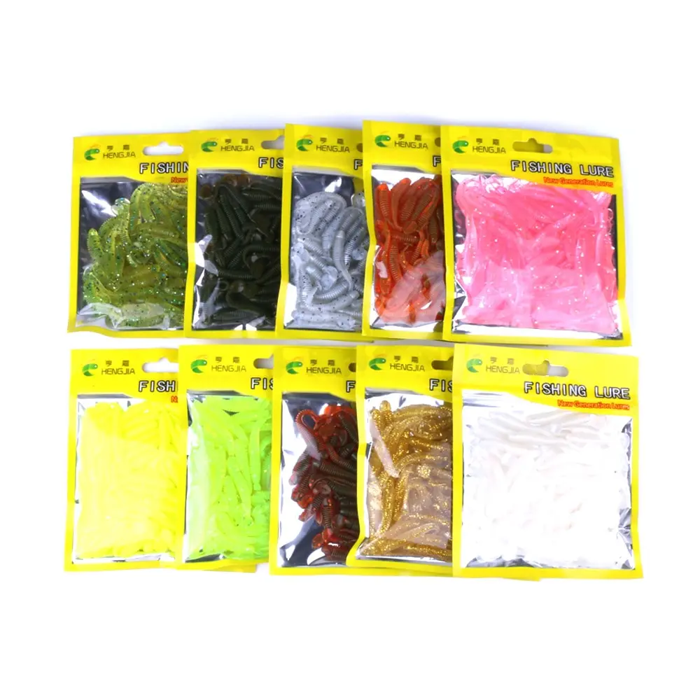 50PCS Soft Lure T-Tail Fish Bait Baits Artificial Blackfish Striped Bass Fishing Gear Tackles Spinning Tools De Pesca | Спорт и