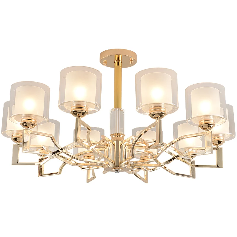 Роскошный светодиодный потолочный светильник золотого цвета для гостиной