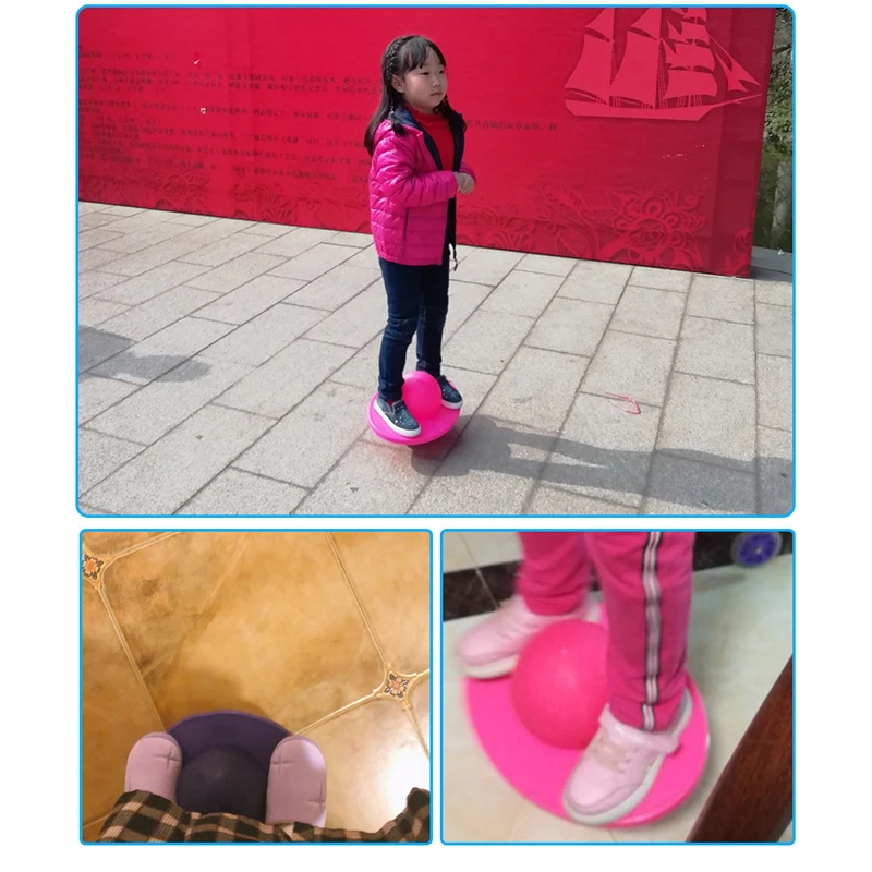 

Kids' Balance Bouncing Ball with Platform Fitness Toy PVC Jumping Springboard with Non-slip Dot for Children and Teen YS