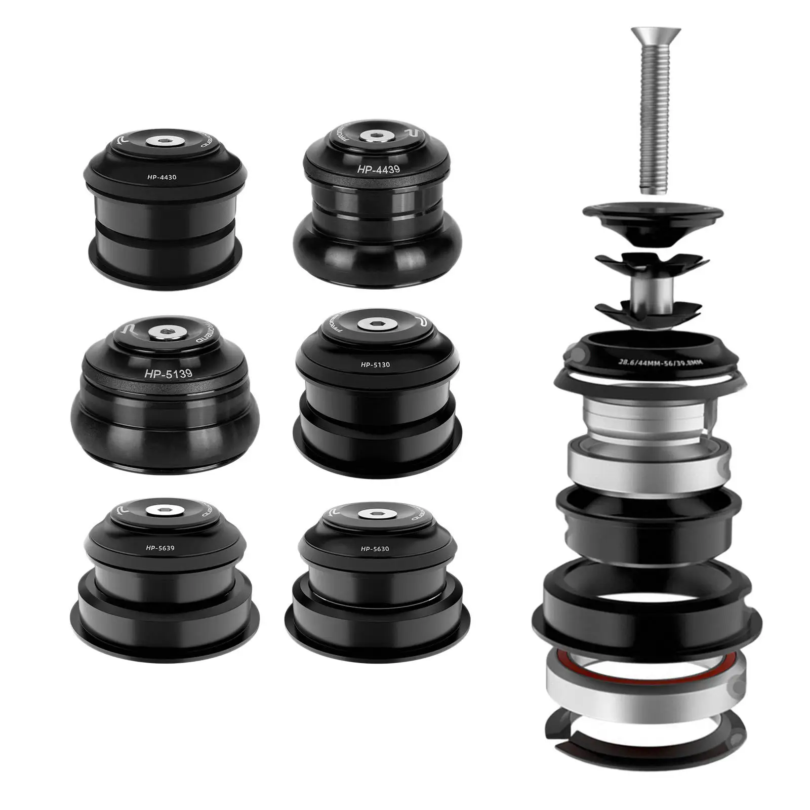 

Bicycle Headset 44mm to 56mm Straight Fork Steering Bearing Headset 1-1/8Tapered Head Tube MTB Frame