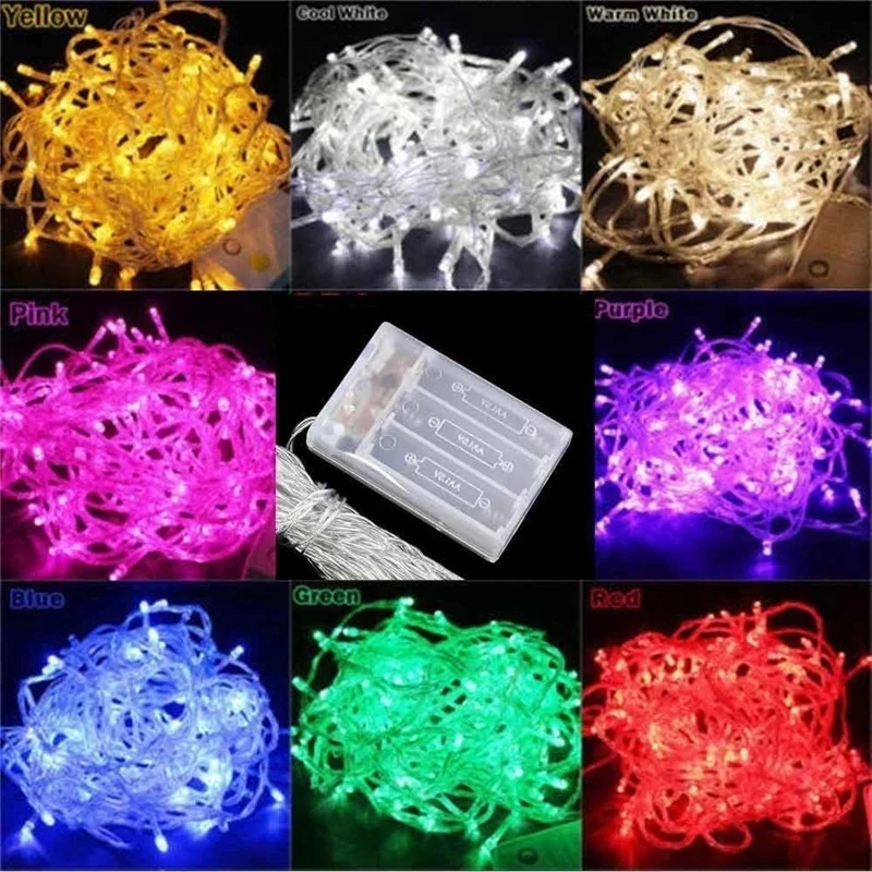 

20M 10M 4M 2M LED String Lights 3*AA Battery Operated Waterproof Fairy LED Christmas Lights For Holiday Party Wedding Decoration