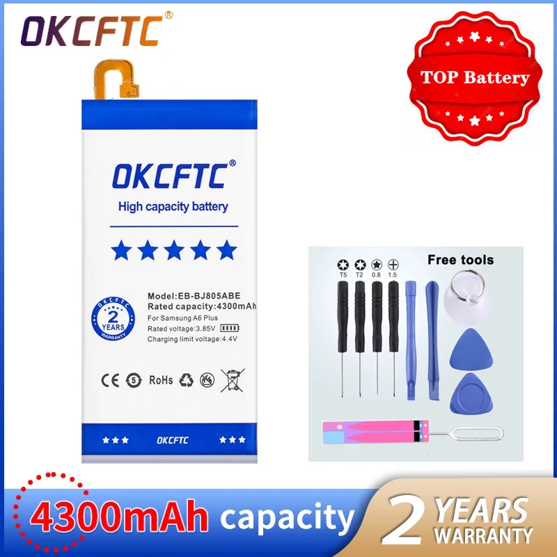 

Original EB-BJ805ABE 4300mAh for Samsung Galaxy A6 Plus A6+ SM-A605F A605G A6050 A605K A605FN A605GN A6058 Authentic Battery