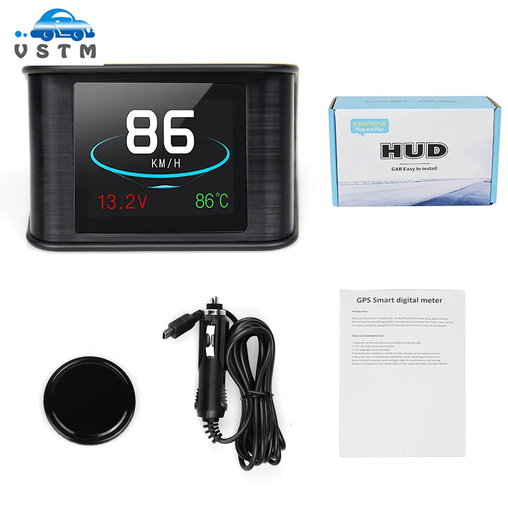 Автомобильный GPS компьютер HUD T600 цифровой спидометр с поддержкой OBD2 пробег температура топливного