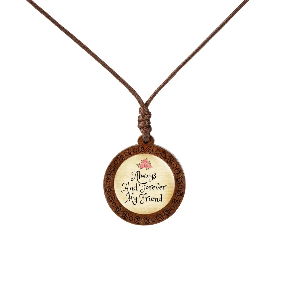 2019 ожерелье с цитатами тема дружбы деревянное кулоном ювелирные изделия