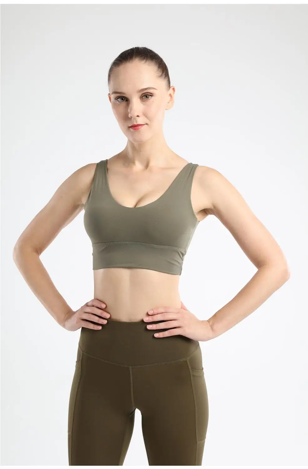 Женский спортивный бюстгальтер пуш ап с глубоким v образным вырезом для йоги