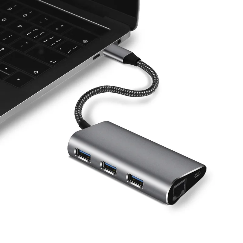 Сетевая карта Type C 3 1 USB RJ45 гигабитная сетевая + 0 концентратор Бесплатный