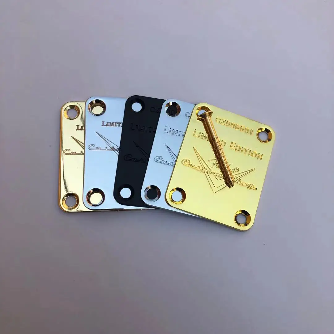 limited edition custom shop chromgoldschwarz neck platte für sttele elektrische gitarre inklusive schrauben free global shipping