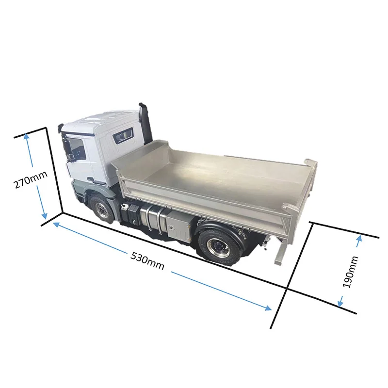 JDM-17F 1/14 4X4 RC Hydraulic Dumper Tipper For Benz TAMIYA Truck Model Motor Servo RC Car TH19712-SMT4 images - 6