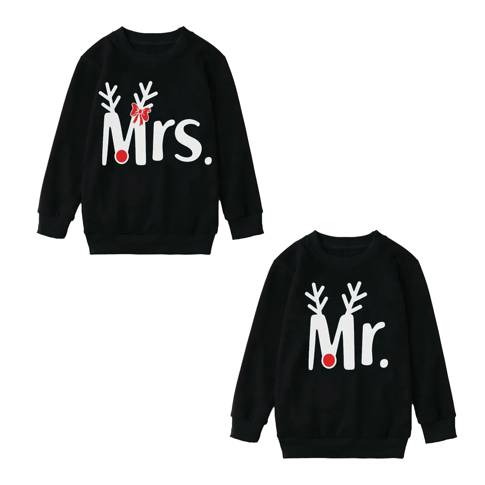 

2020 Mr and Mrs Sweaters Couple Christmas Sweatshirt Merry Christmas Husband & Wife Pullover Lovely Couples Hoodies X-Mas Gift